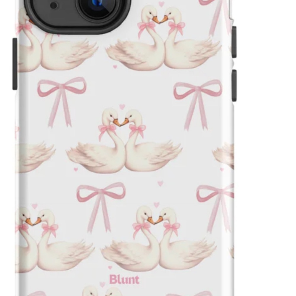 Swan Design Phone Case - Pink and White